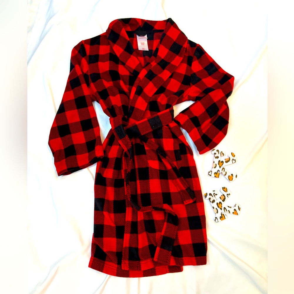 Red and Black Plaid Robe
